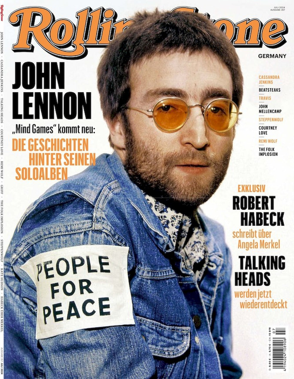 Rolling Stone Magazine Allemagne 2024-07 #357 John Lennon Talking Heads Cassandra Jenkins Griff