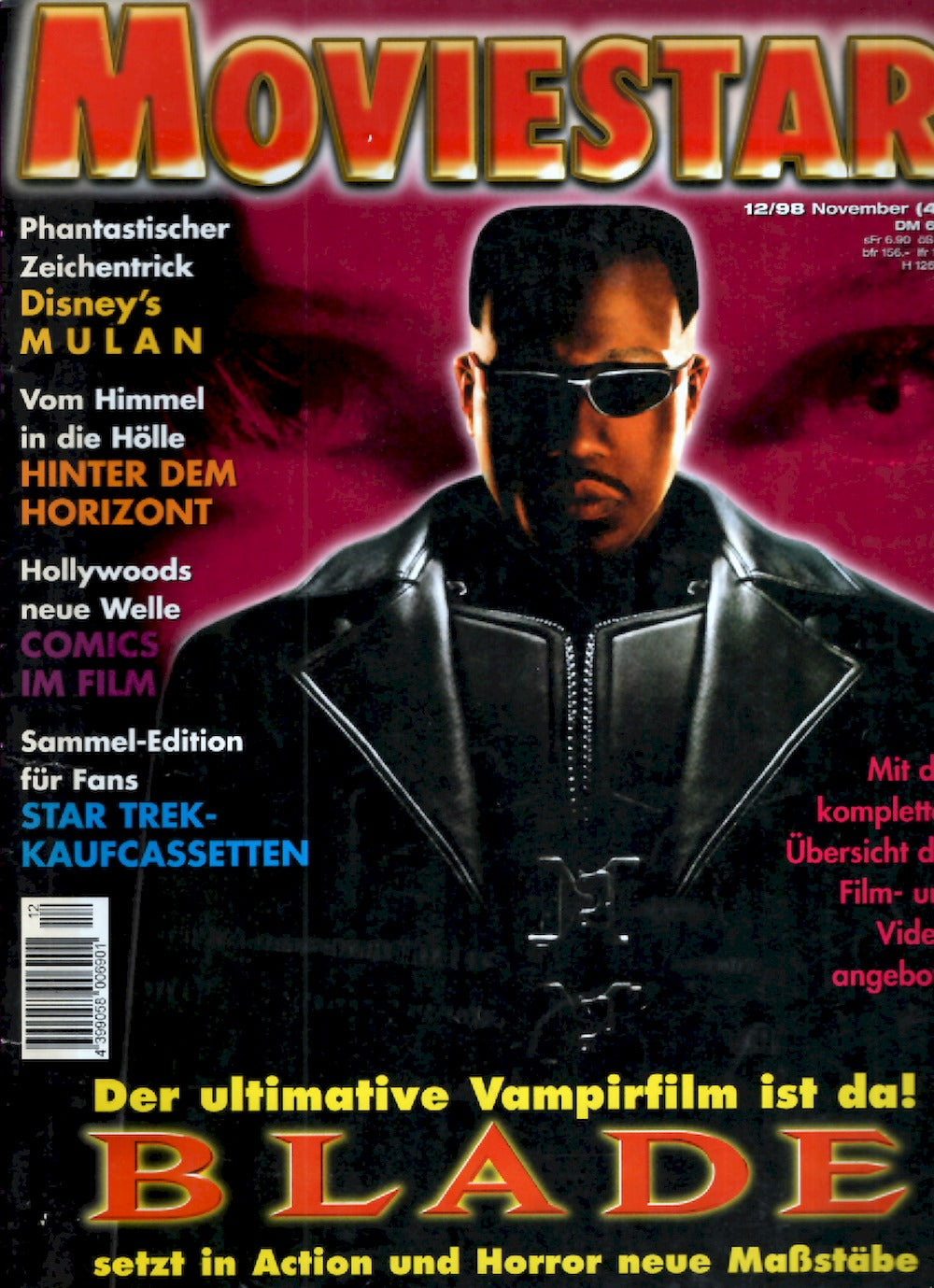 Moviestar Rivista Germania 1998 #47 Blade Wesley Snipes Edizione originale