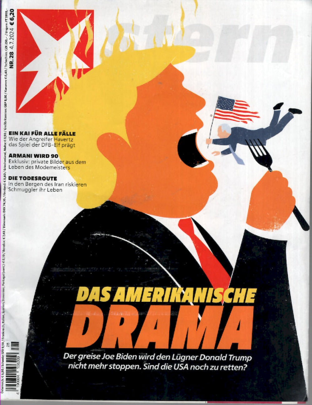 Stern Magazine Allemagne 2024-28 Donald Trump Joe Biden Edel Rodriguez