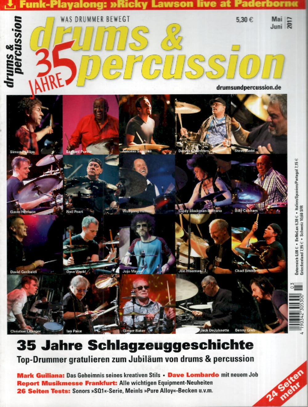 Drums & Percussions Magazin Deutschland 2017-05+06 Mark Guiliana Dave Lombardo Ricky Lawson