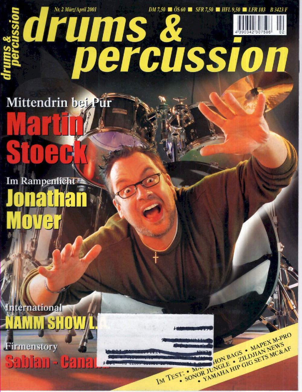 Drums & Percussions Magasin Tyskland 2001-03+04 Martin Stoeck Jonathan Mover Originalutgåva