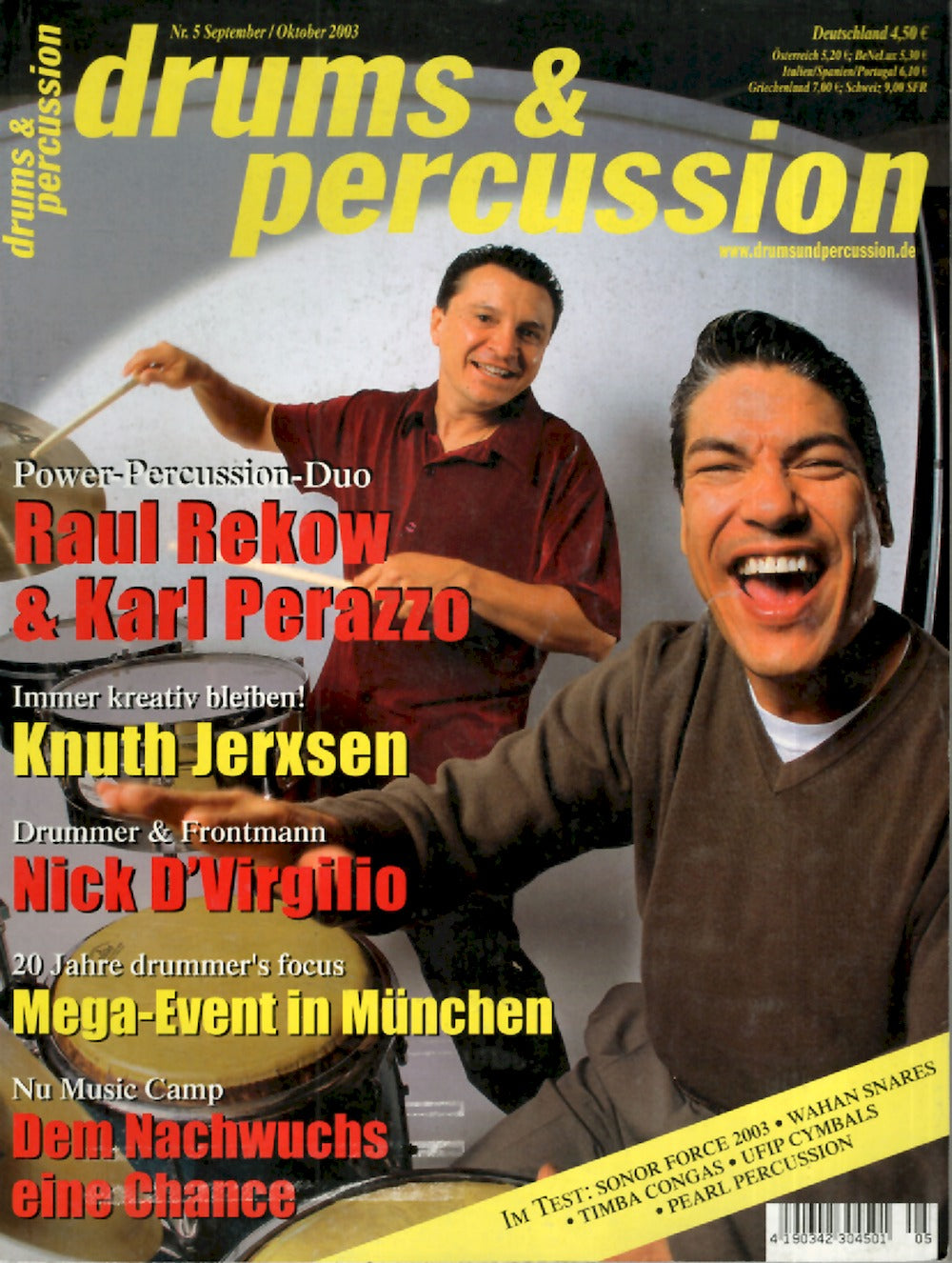 Drums & Percussions Magazin Deutschland 2003-09+10 Raul Rekow Karl Perazzo Knuth Jerxsen Nick D'Virgilio