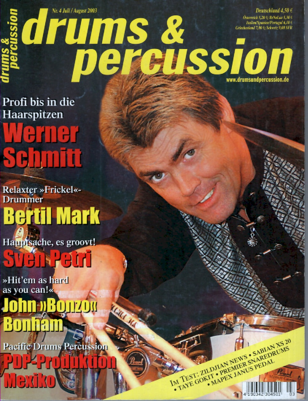 Drums & Percussions Magazin Deutschland 2003-07+08 Werner Schmitt Bertil Mark Sven Petri John Bonham