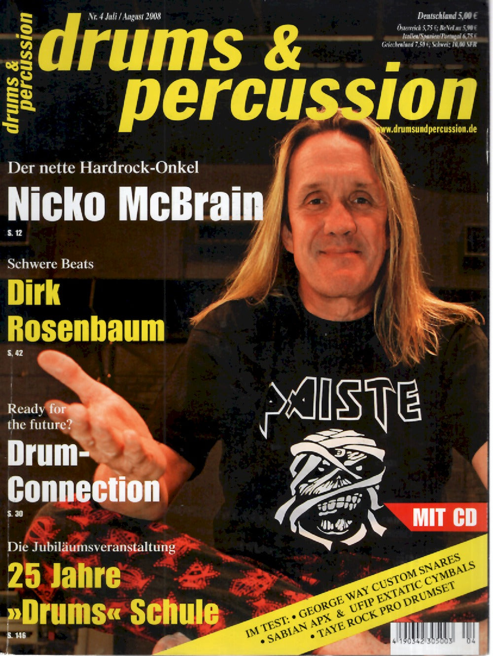 Drums & Percussions Magazin Deutschland 2008-07+08 Nicko McBrain Dirk Rosenbaum