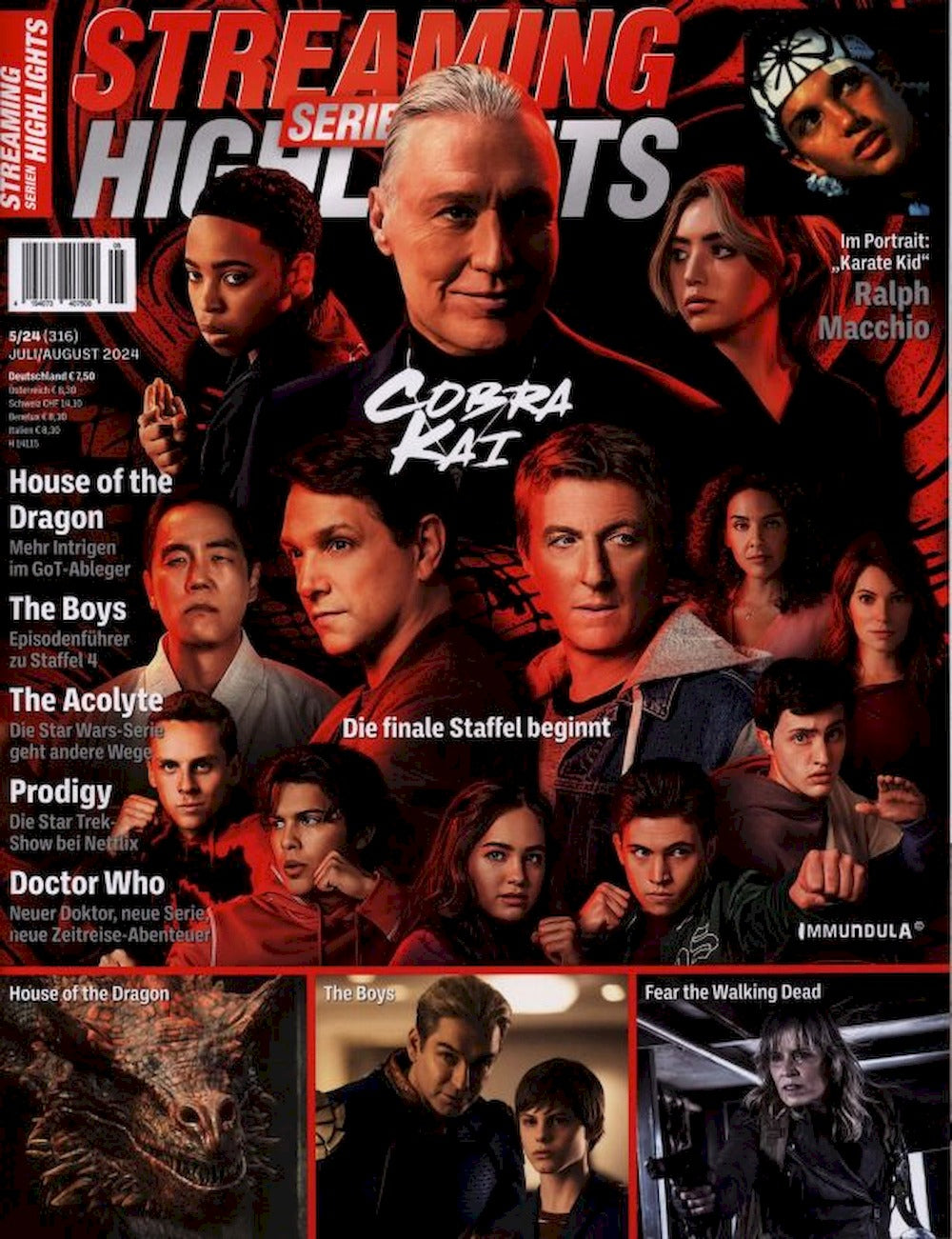 Streaming Serien Highlights Magazin Deutschland 2024 #316 Cobra Kai Fear The Walking Dead