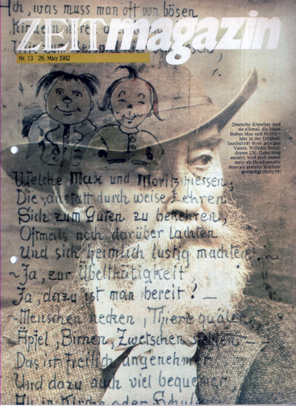Zeit Magazin Deutschland 1982-13 Wilhelm Busch