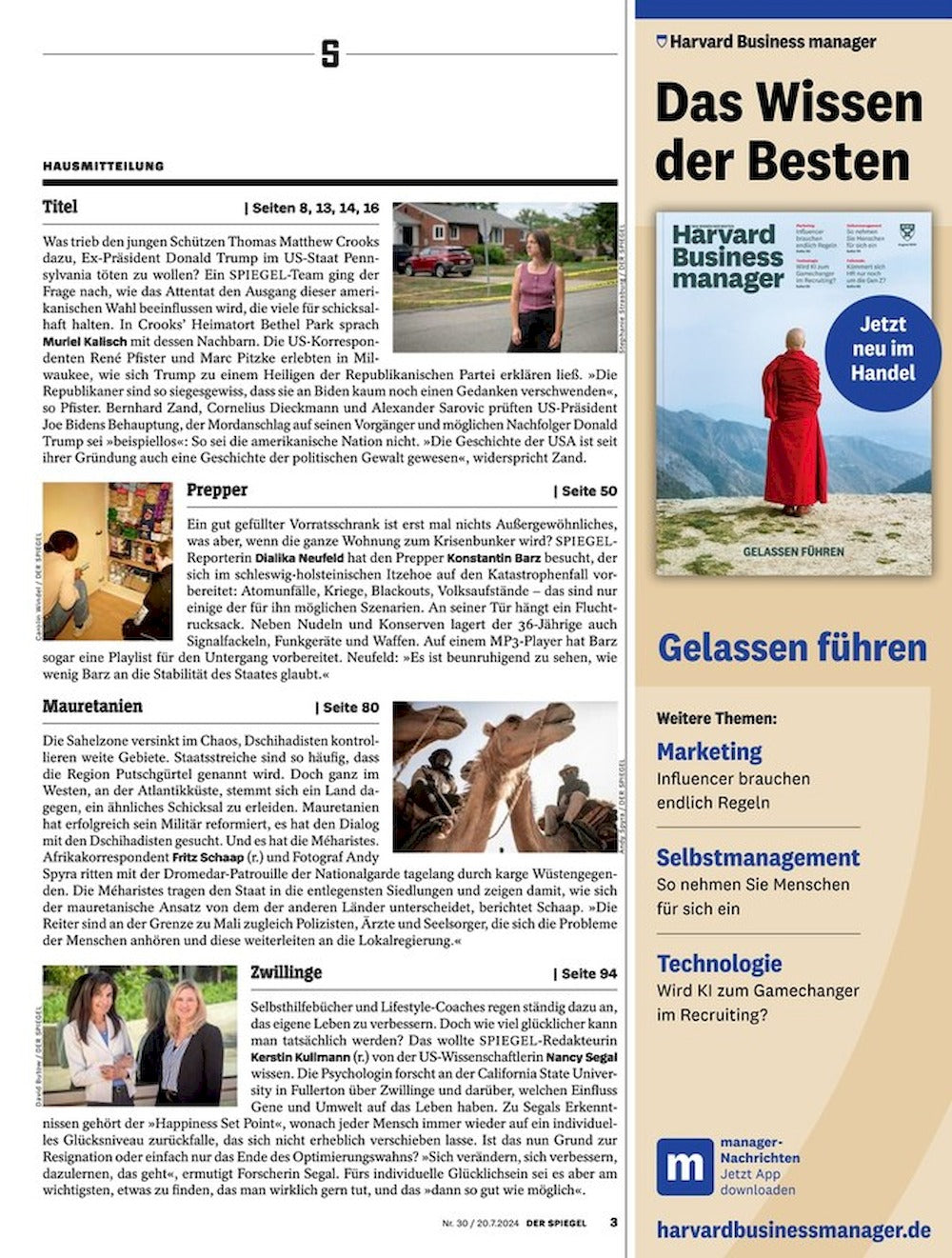 Der Spiegel Revista Alemania 2024-30 Trump USA