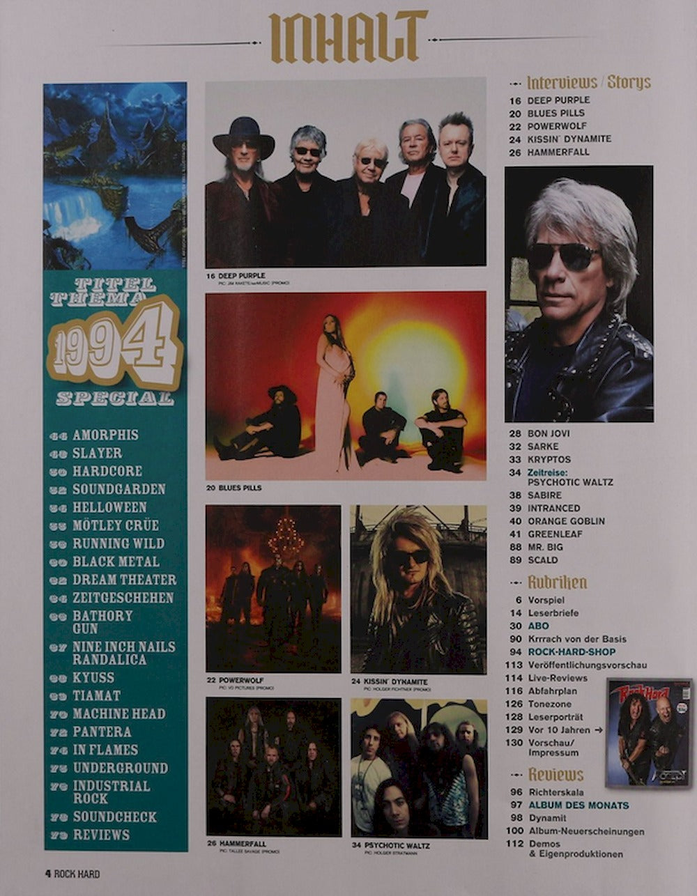 Rock Hard Revista Alemania 2024-08 #446 Deep Purple Blues Pills Powerwolf Slayer Amorphis