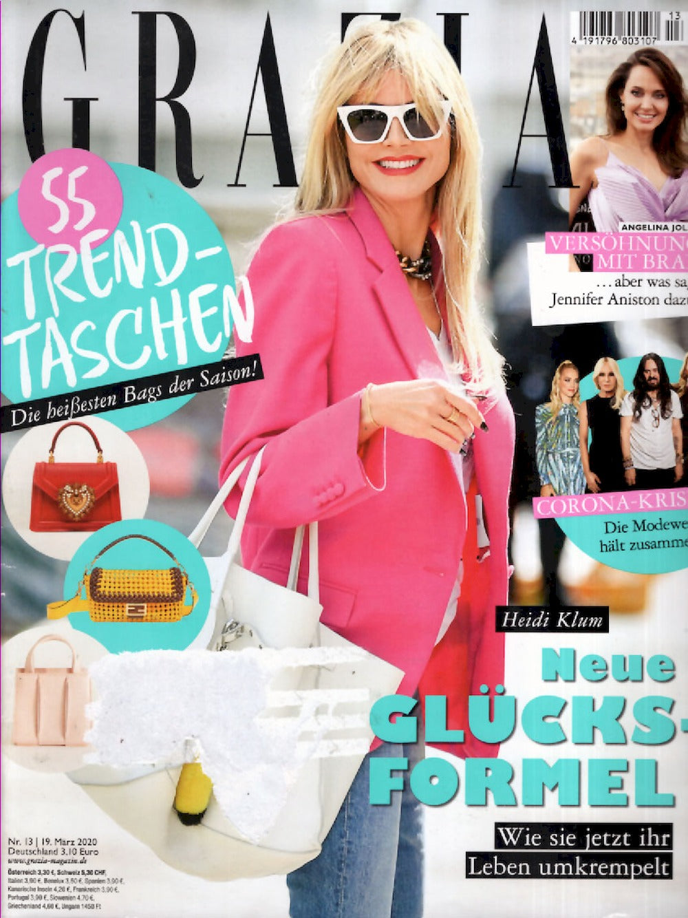 Grazia Revista Alemanha 2020-13 Heidi Klum Angelina Jolie ACCEPTABLE