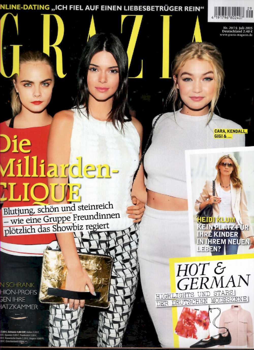 Grazia Magazin Deutschland 2015-29 Cara Delevingne Kendall Jenner Gigi Hadid