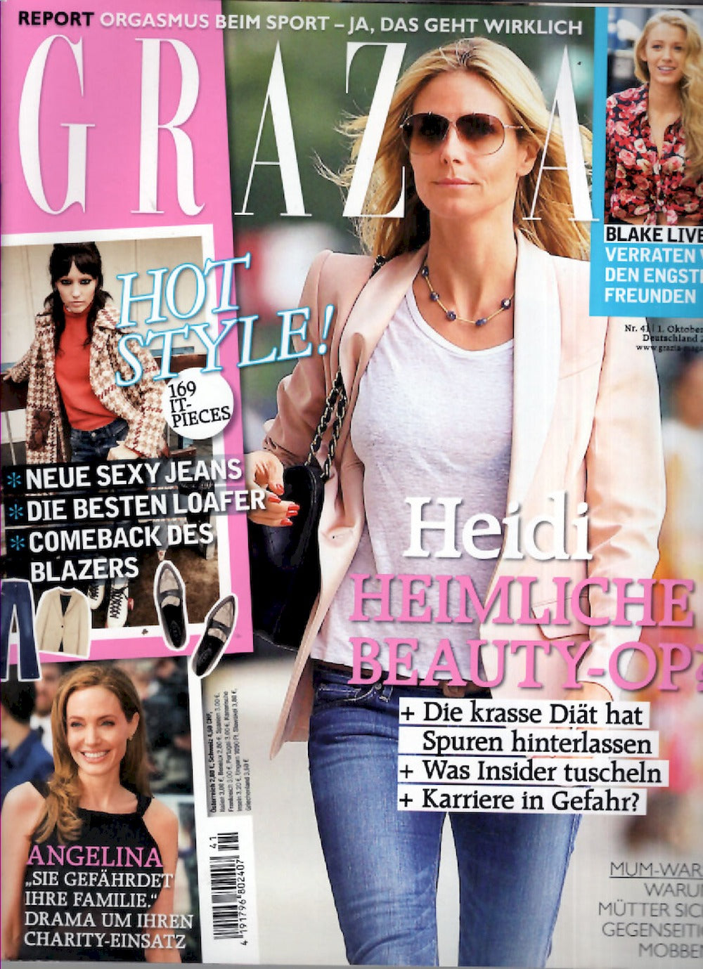 Grazia Magazin Deutschland 2015-41 Heidi Klum Angelina Jolie Blake Lively