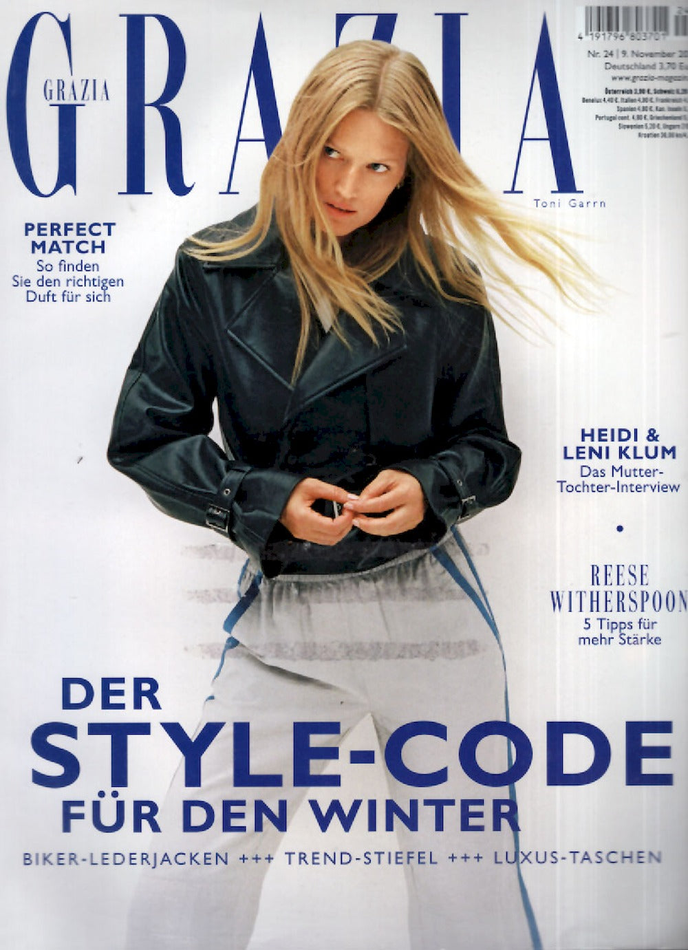 Grazia Magazin Deutschland 2023-24 Toni Garrn Heidi Klum Reese Witherspoon