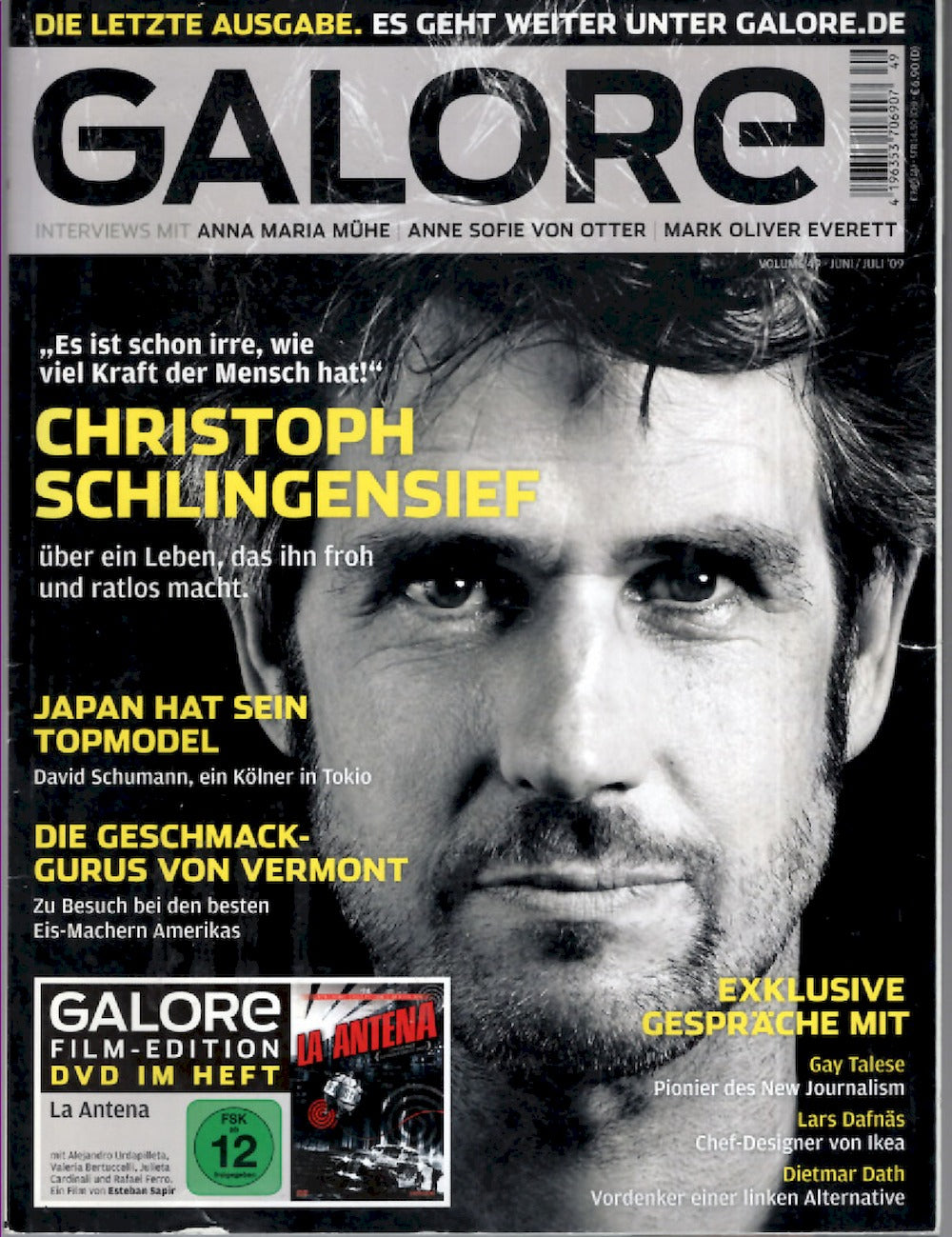 Galore Magazine Allemagne 2009 #49 Christoph Schlingensief Édition originale
