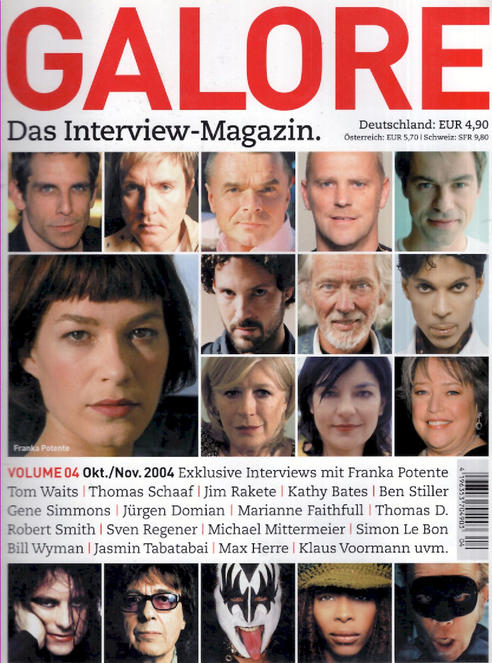 Galore Magazin Deutschland 2004 #4 Franka Potente Tom Waits Kathy Bates Ben Stiller