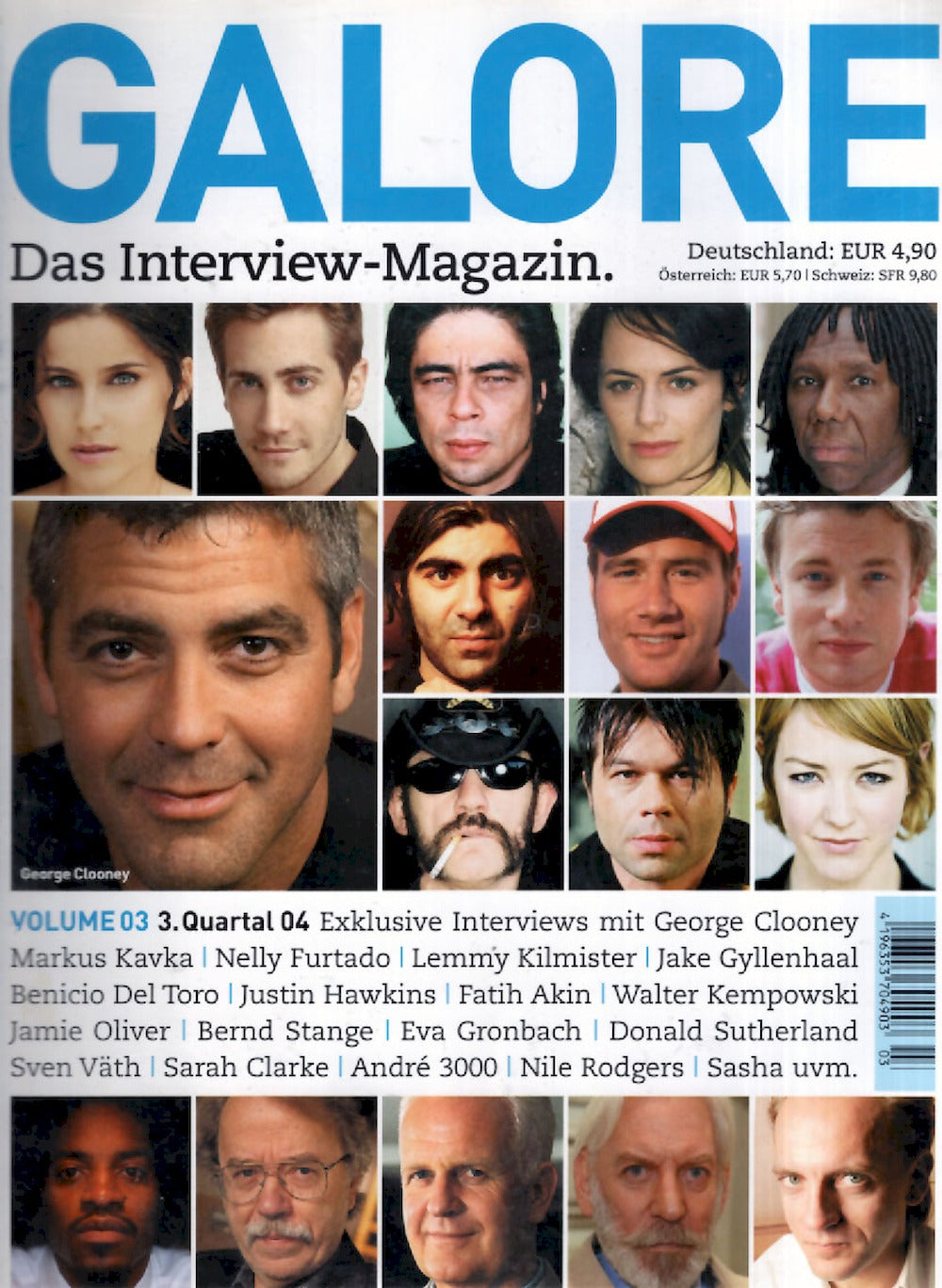 Galore Tijdschrift Duitsland 2004 #3 George Clooney Lemmy Kilmister Jake Gyllenhaal Originele uitgave