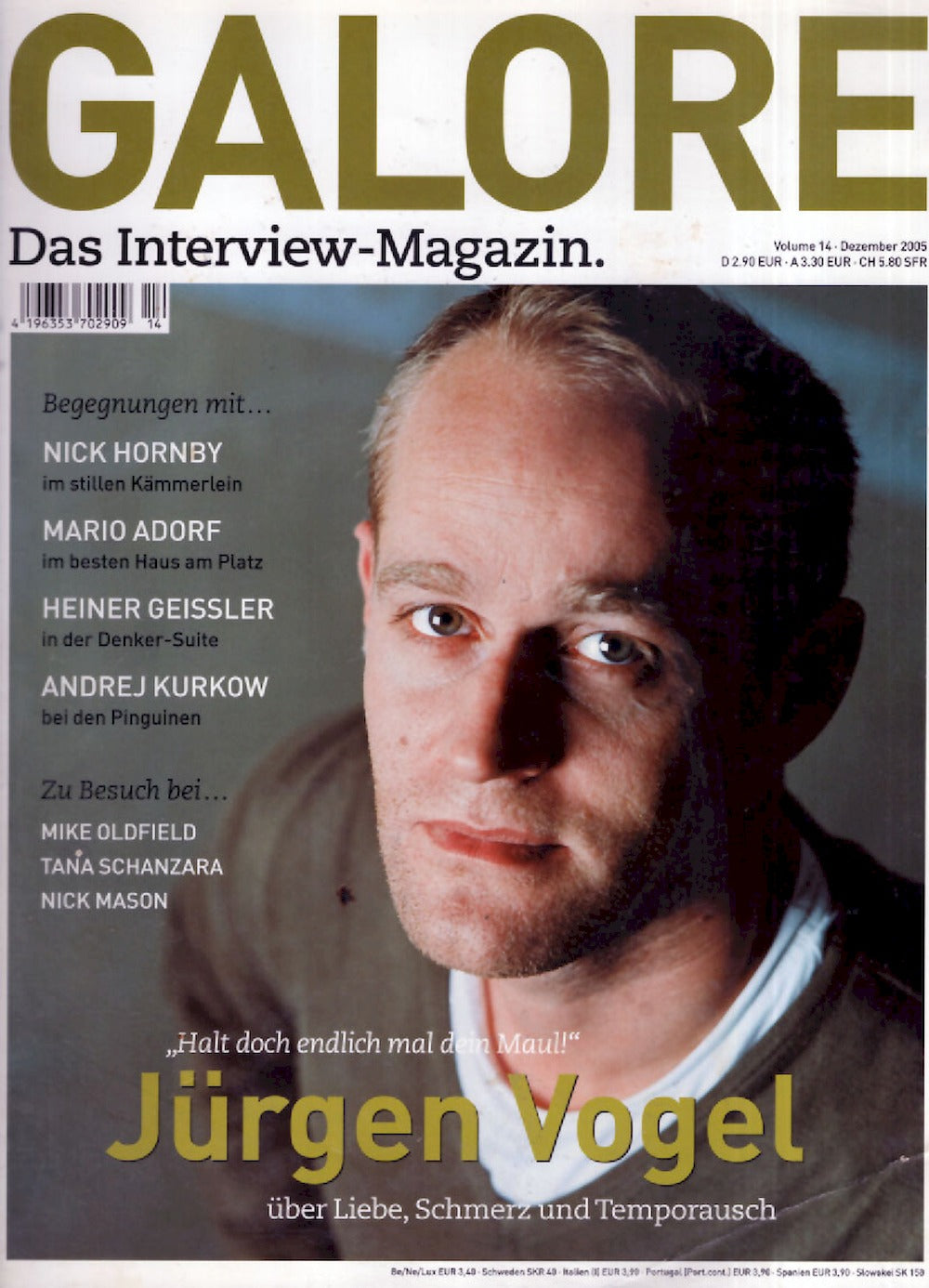 Galore Tijdschrift Duitsland 2005 #14 Jürgen Vogel Originele uitgave