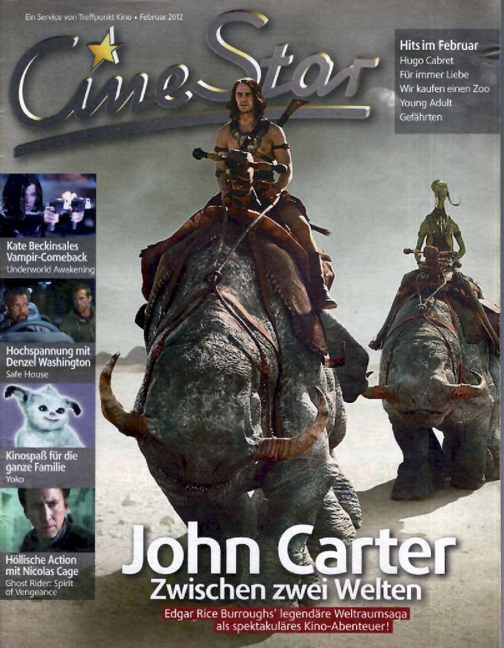 Cine Star Magazin Deutschland 2012-02 John Carter Edgar Rice Burroughs