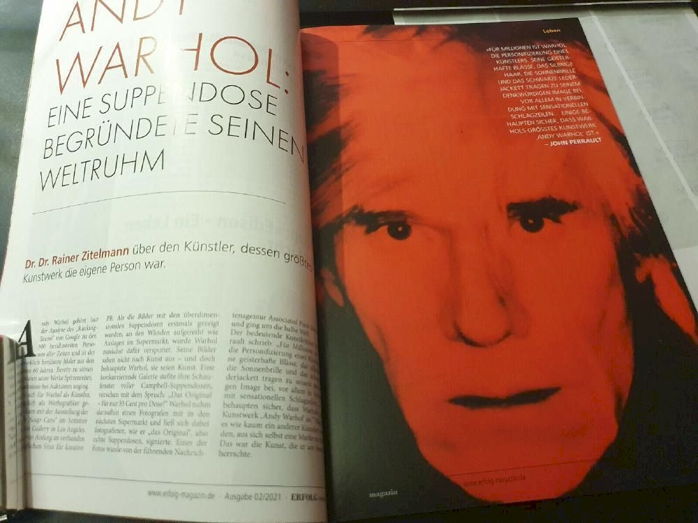 Erfolg Rivista Germania 2021-02 Montana Black Morgan Freeman Andy Warhol