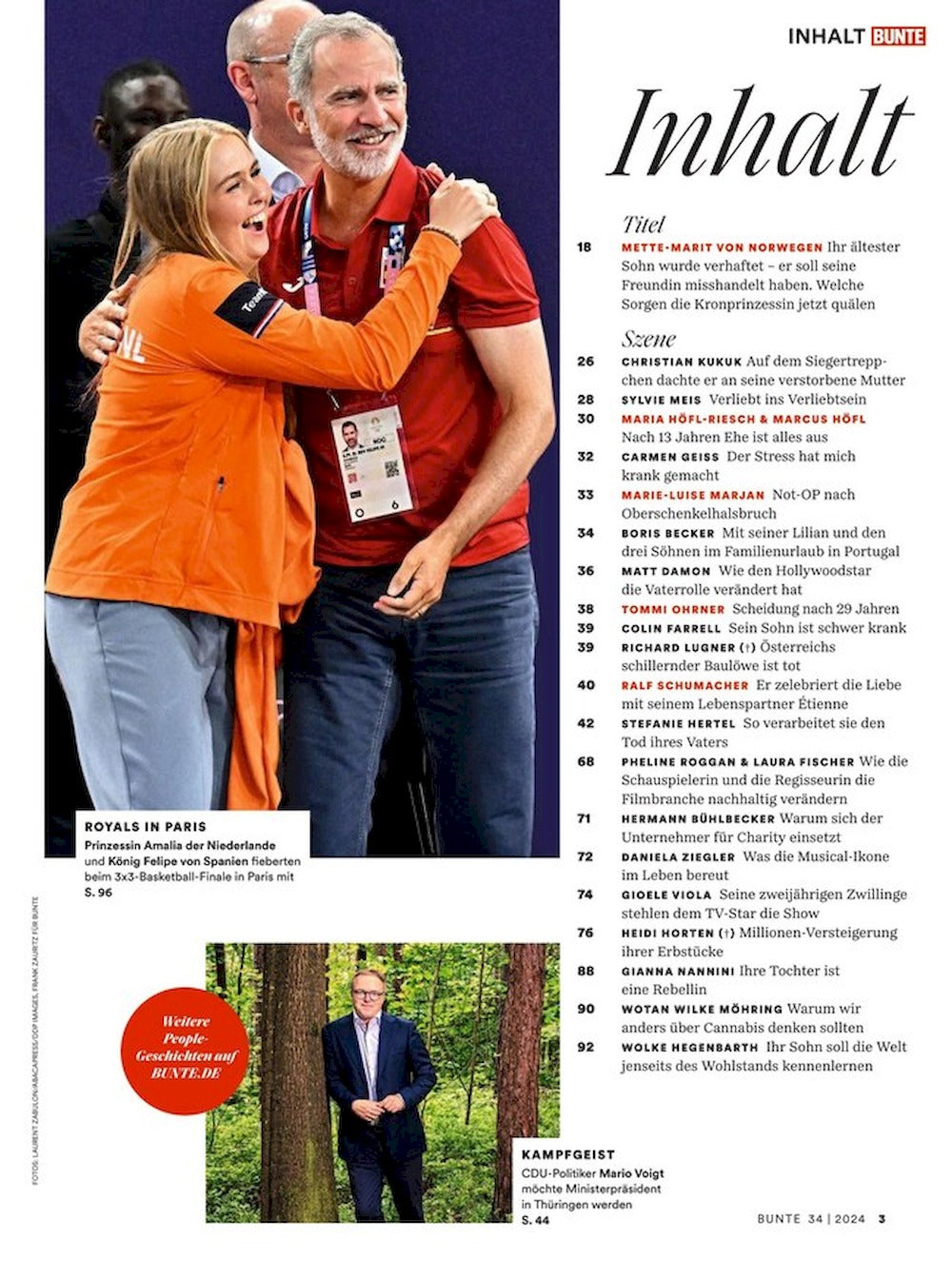 Bunte Rivista Germania 2024-34 Mette-Marit Marius Ralf Schumacher