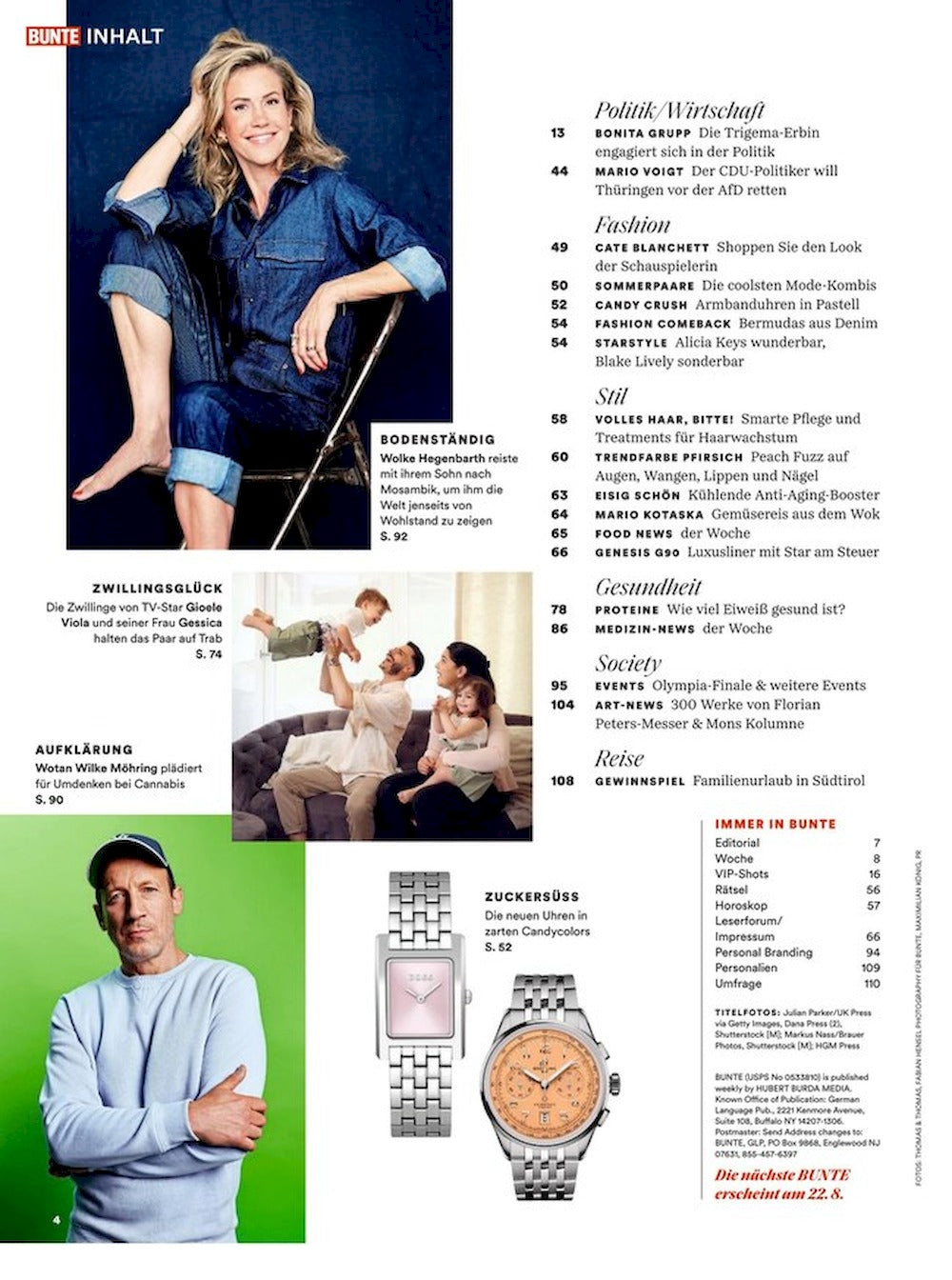 Bunte Rivista Germania 2024-34 Mette-Marit Marius Ralf Schumacher