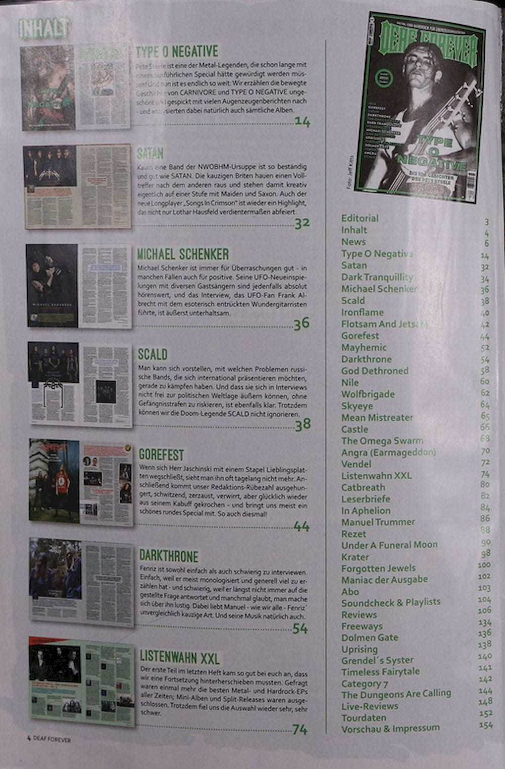 Deaf Forever Magazin Deutschland 2024-05 Pete Steele Carnivore Type O Negative Nile #60