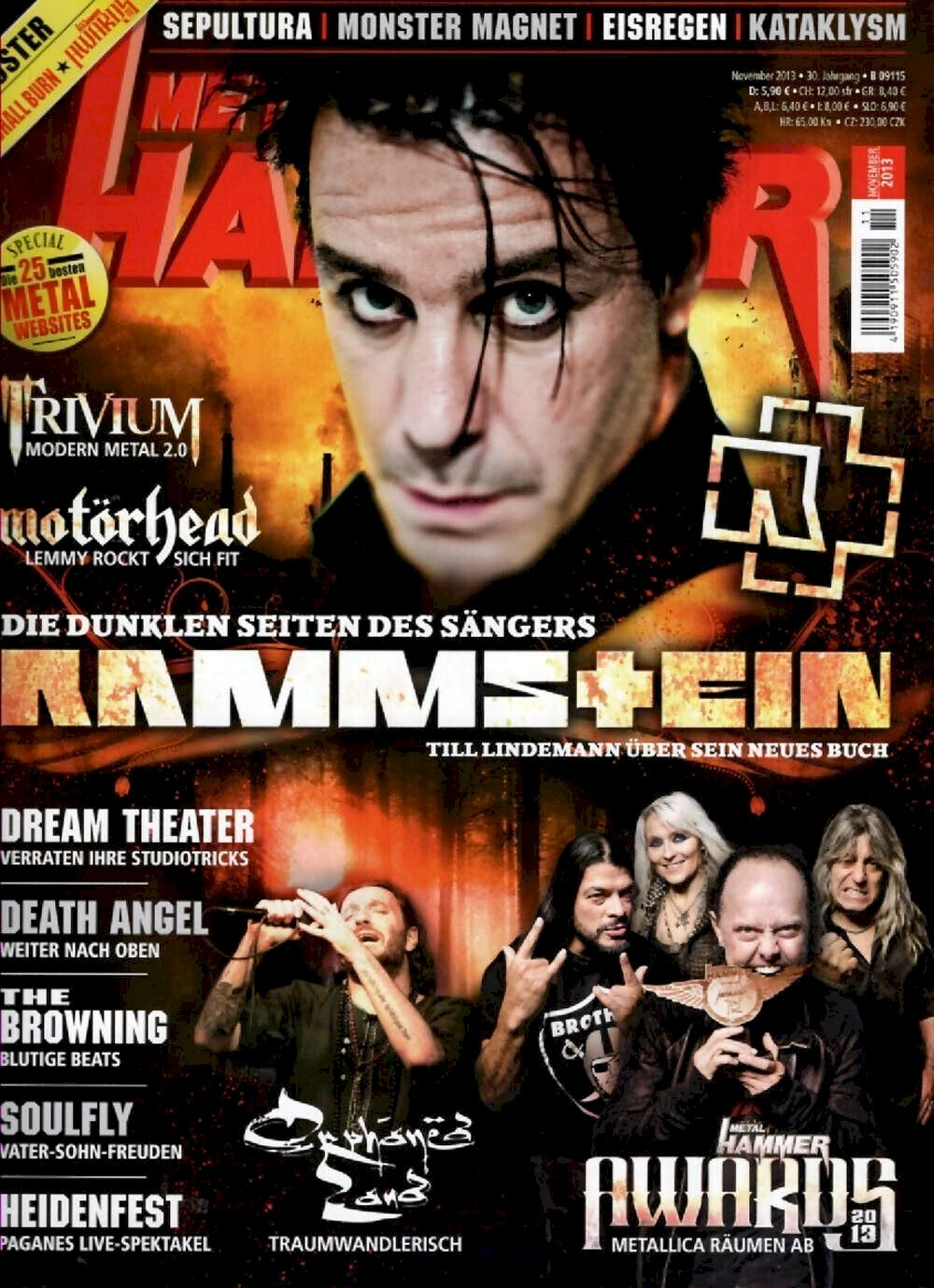 Metal Hammer Magazine Germany 2013-11 Metallica Rammstein Trivium Motörhead Original Print Issue