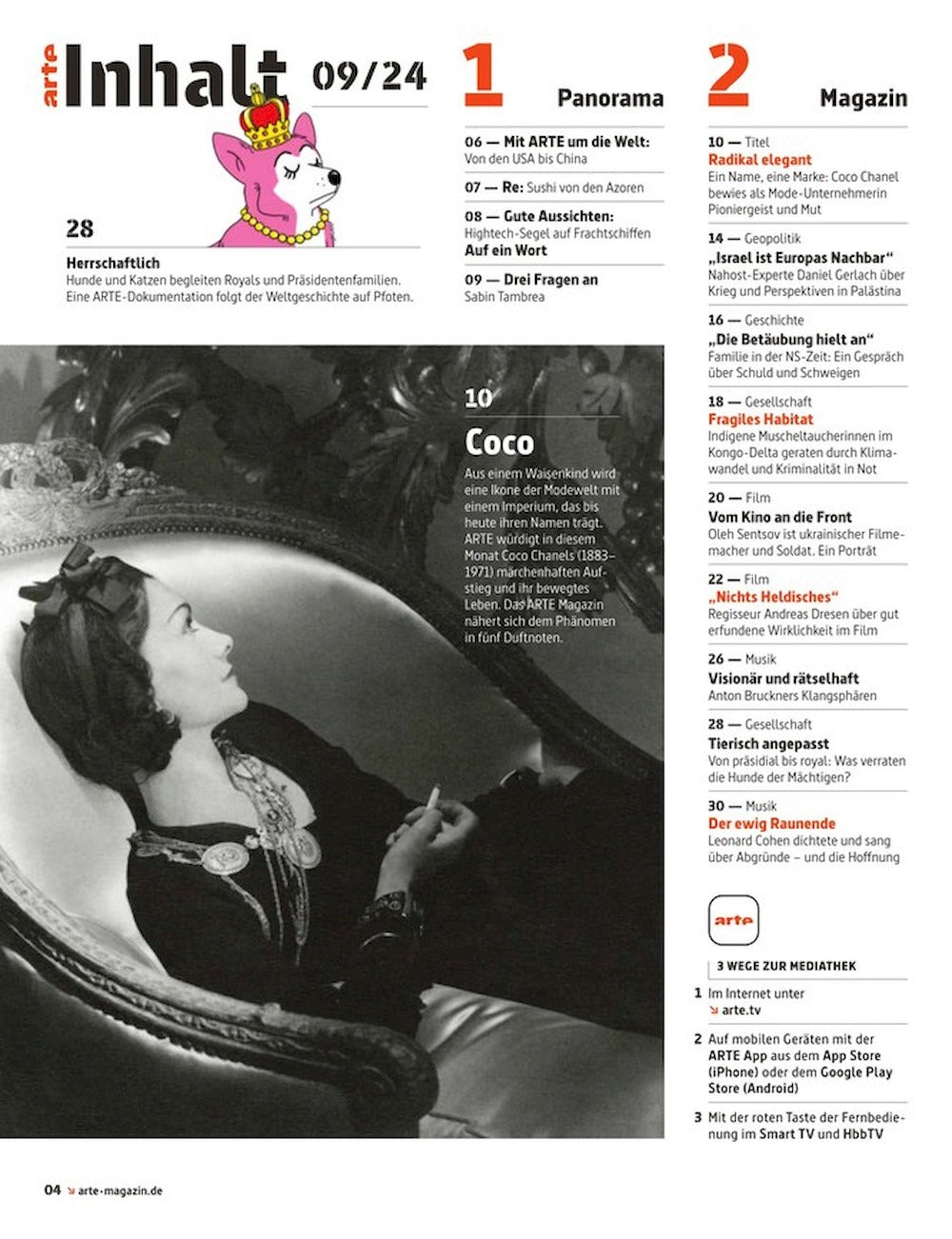 Arte Rivista Germania 2024-09 Coco Chanel