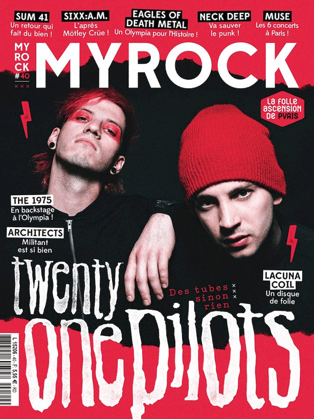 MyRock Lehti Ranska 2015 #40 Twenty One Pilots Lacuna Coil Neck Deep Alkuperäinen painos