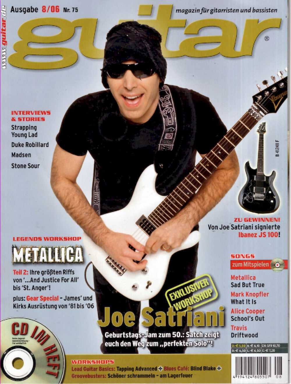 Guitar Magasin Tyskland 2006-08 Joe Satriani Duke Robillard Madsen Stone Sour Originaludgave