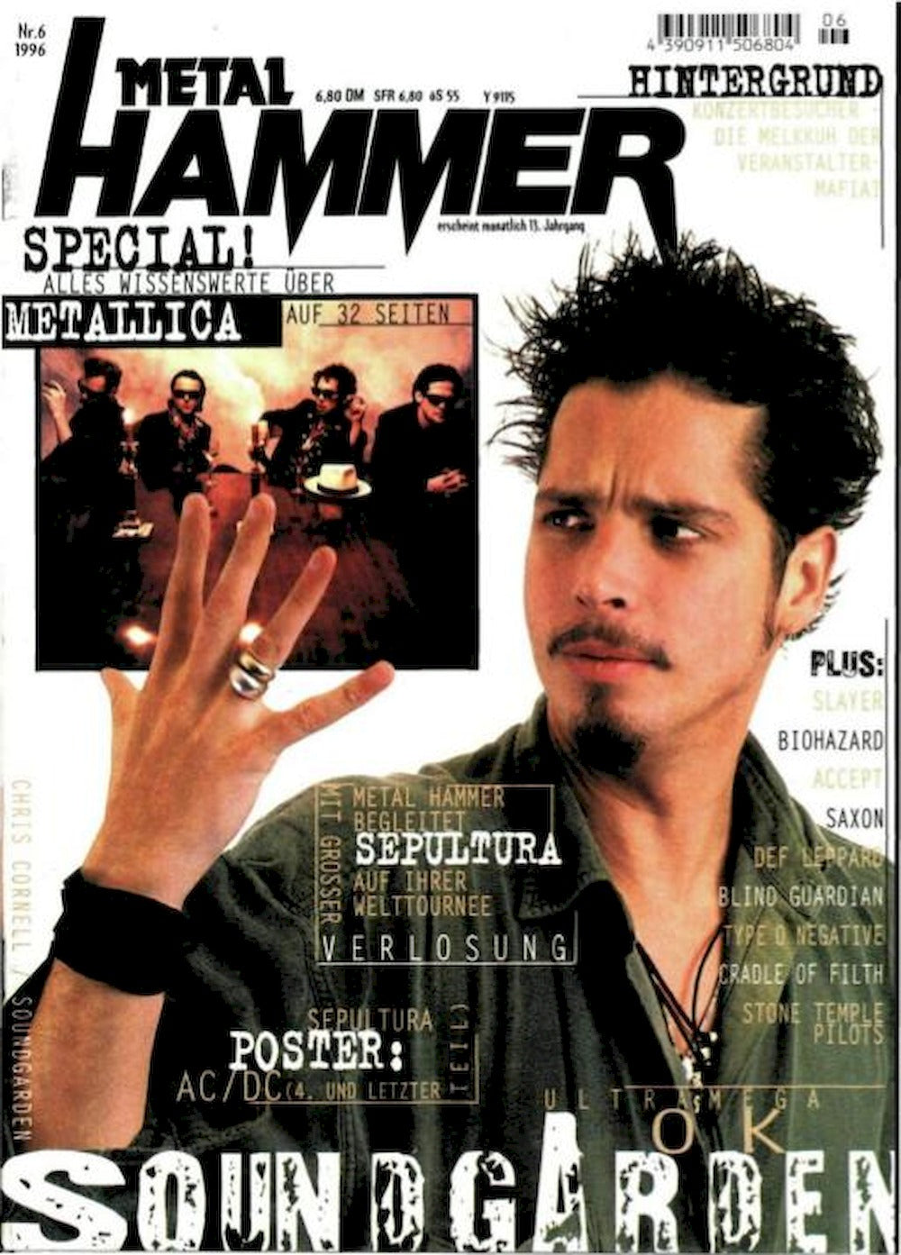 Metal Hammer Magazin Deutschland 1996-06 Soundgarden Sepultura Metallica Biohazard