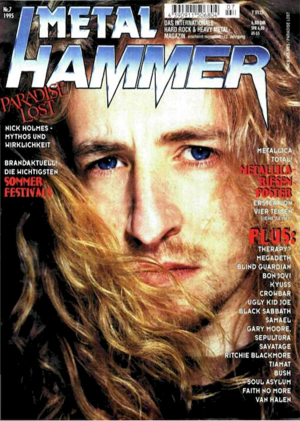 Metal Hammer Magazin Deutschland 1995-07 Nick Holmes Paradise Lost Megadeth Gary Moore