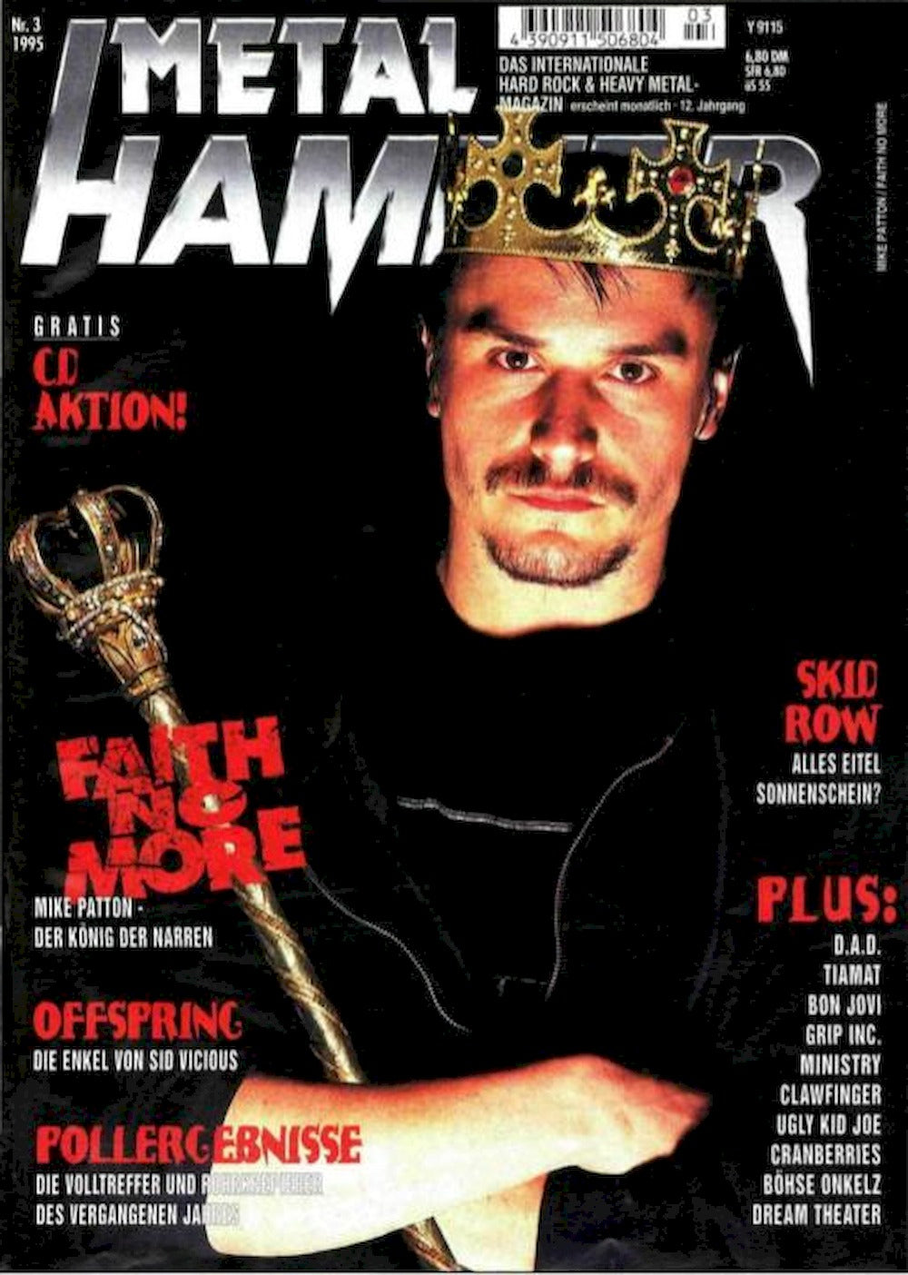 Metal Hammer Magazin Deutschland 1995-03 Faith No More Skid Row Offspring Tiamat