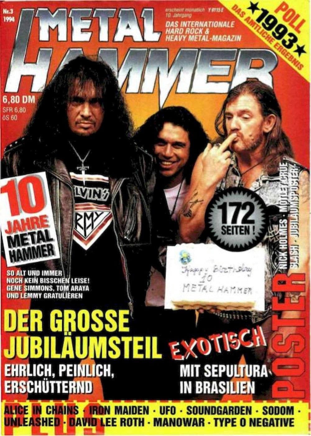 Metal Hammer Tijdschrift Duitsland 1994-03 – Motörhead Alice In Chains Iron Maiden UFO – Originele uitgave