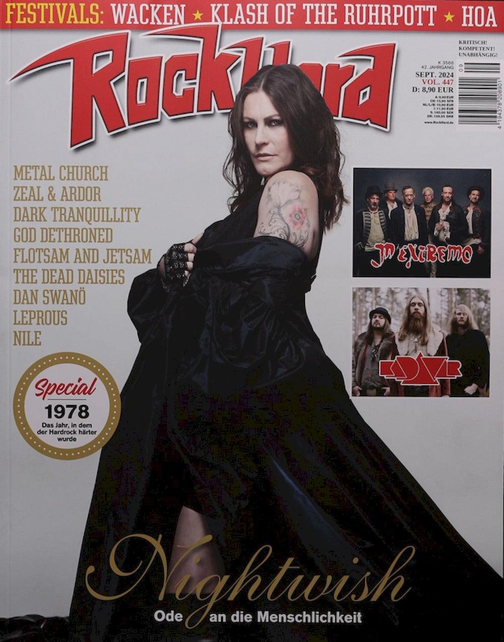 Rock Hard Magazin Deutschland 2024-09 Nightwish Metal Church Zeal Ardor Leprous Floor Jansen #447