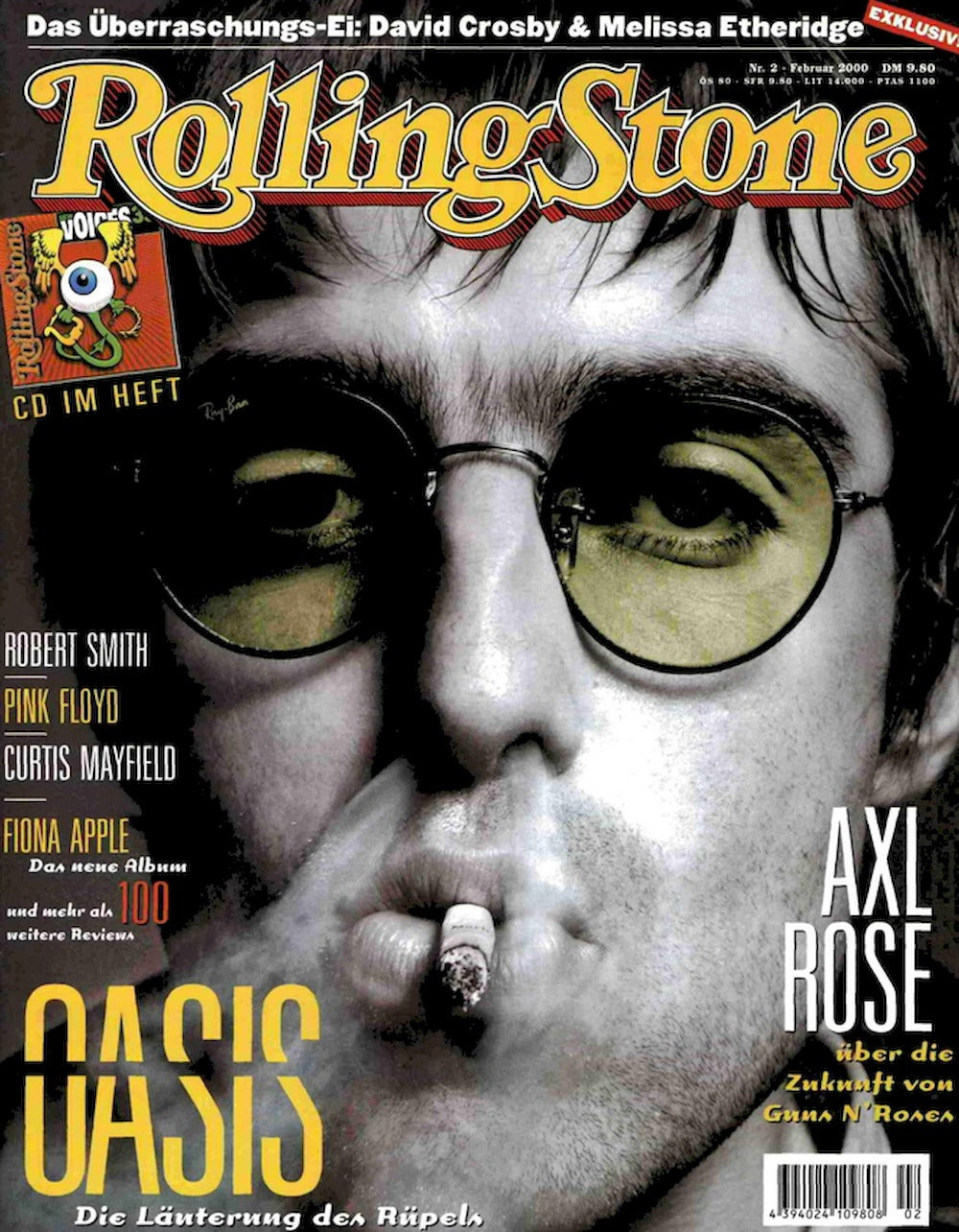 Rolling Stone Magazin Deutschland 2000-02 Oasis Axl Rose Robert Smith Pink Floyd Liam Gallagher