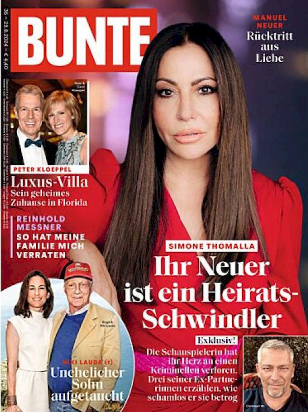Bunte Revista Alemania 2024-36 Simone Thomalla Niki Lauda Edición original