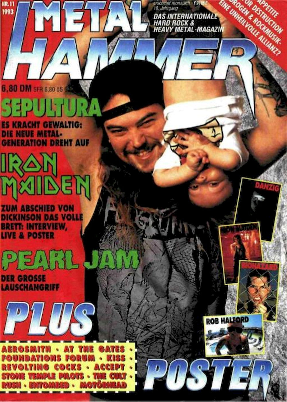 Metal Hammer Magazine Germany 1993-11 – Sepultura Iron Maiden Pearl Jam – Original Print Issue