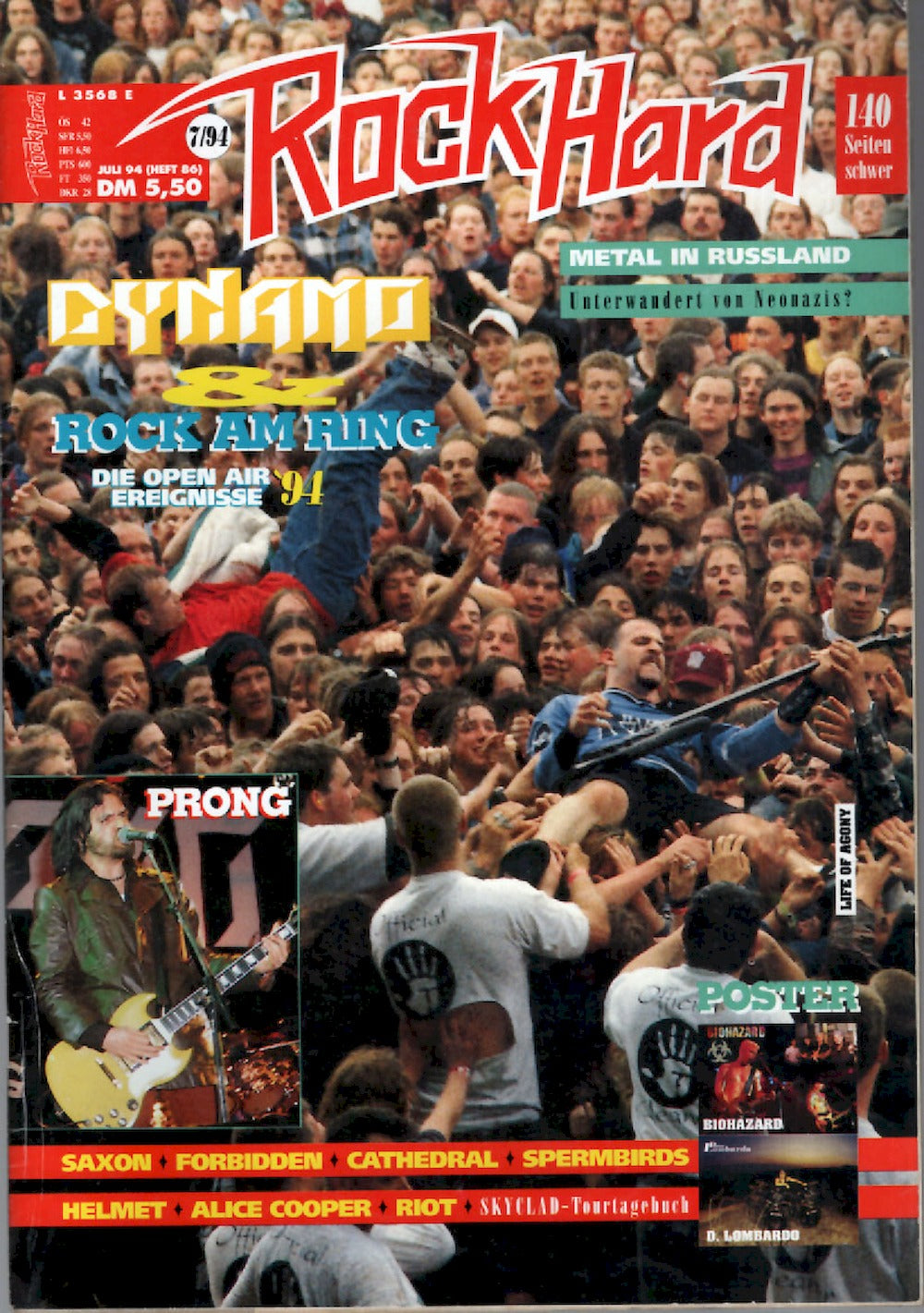 Rock Hard Magazin Deutschland 1994-07 Prong Saxon Spermbirds