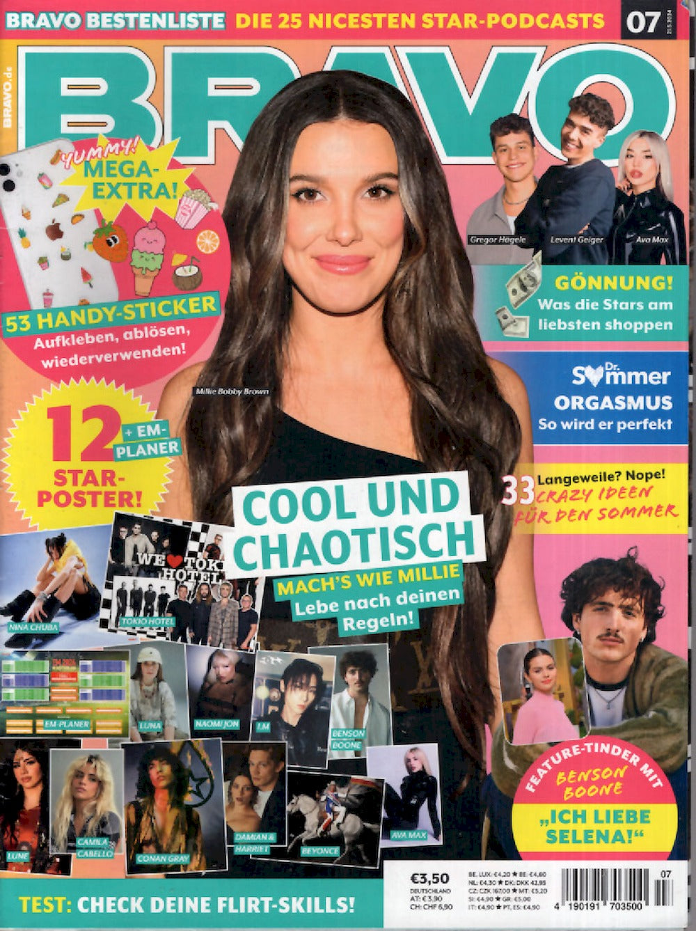 Bravo Magazine Germany 2024-07 – Millie Bobby Brown Benson Boone Levent Geiger Ava Max – Original Print Issue