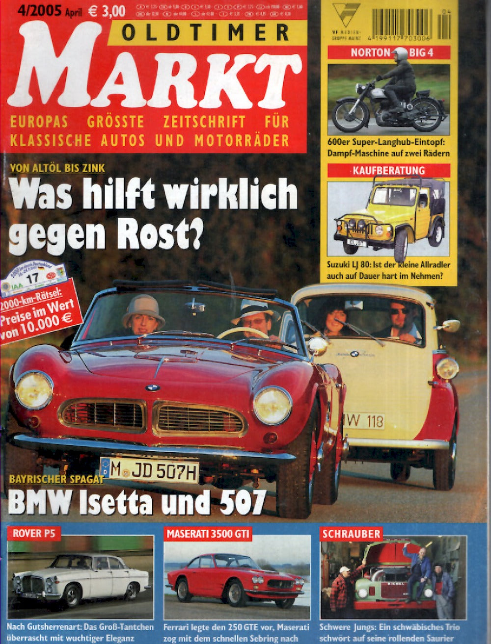 Oldtimer Markt Magazin Deutschland 2005-04 Isetta BMW 507 Rover