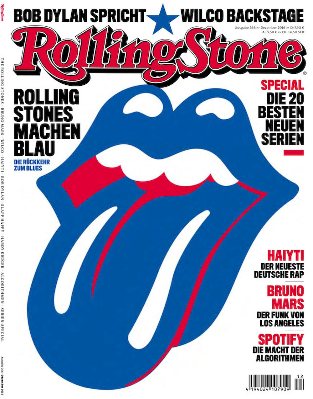 Rolling Stone Magazin Deutschland 2016-12 Rolling Stones Bob Dylan Wilco Bruno Mars