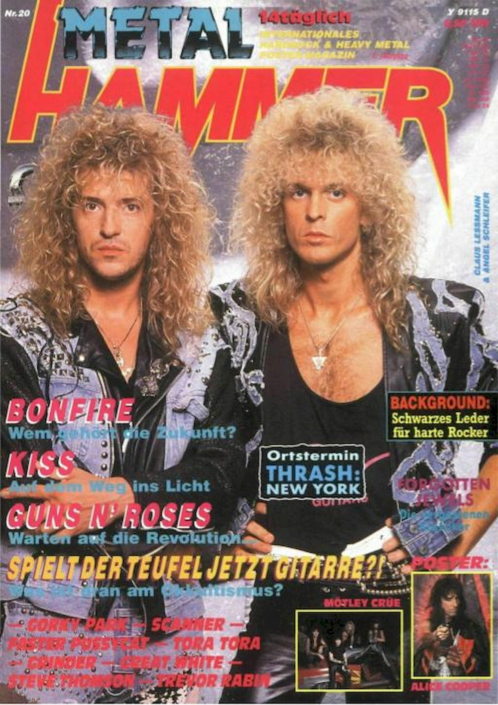 Metal Hammer Magazin Deutschland 1989-20 Bon Fire Kiss Guns N Roses Tora Tora