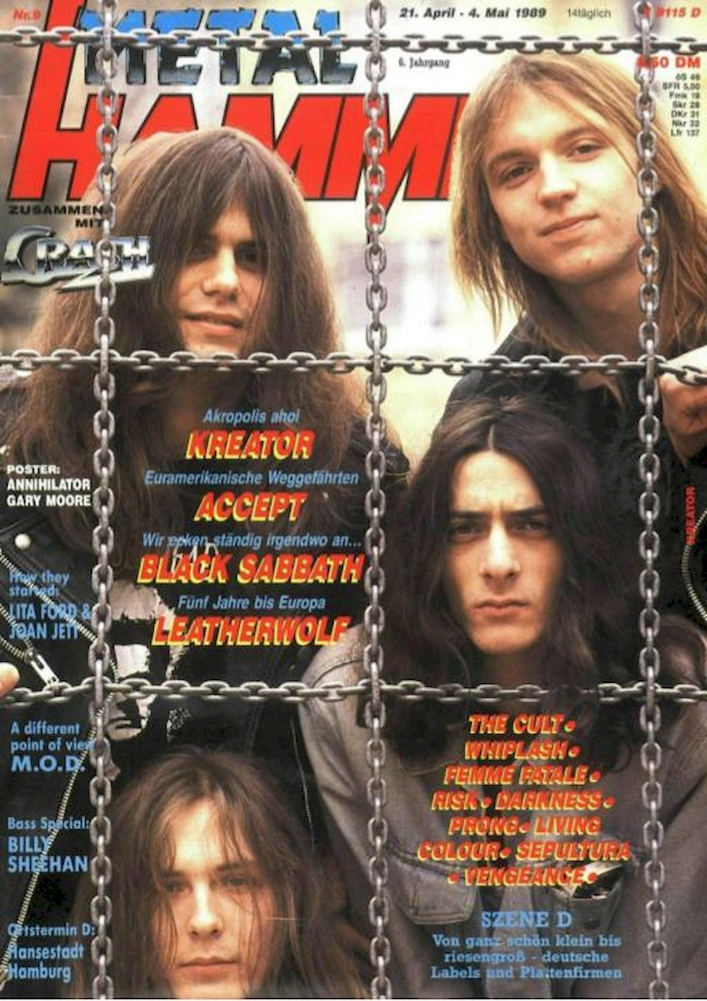 Metal Hammer Magazin Deutschland 1989-09 Kreator Accept Black Sabbath Leatherwolf