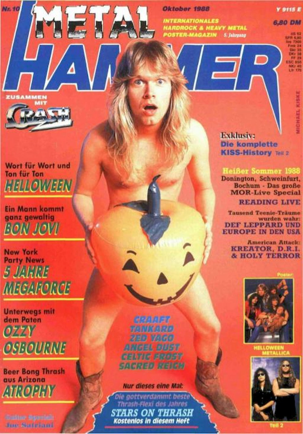 Metal Hammer Tijdschrift Duitsland 1988-10 Michael Kiske Helloween Bon Jovi Megaforce Originele uitgave