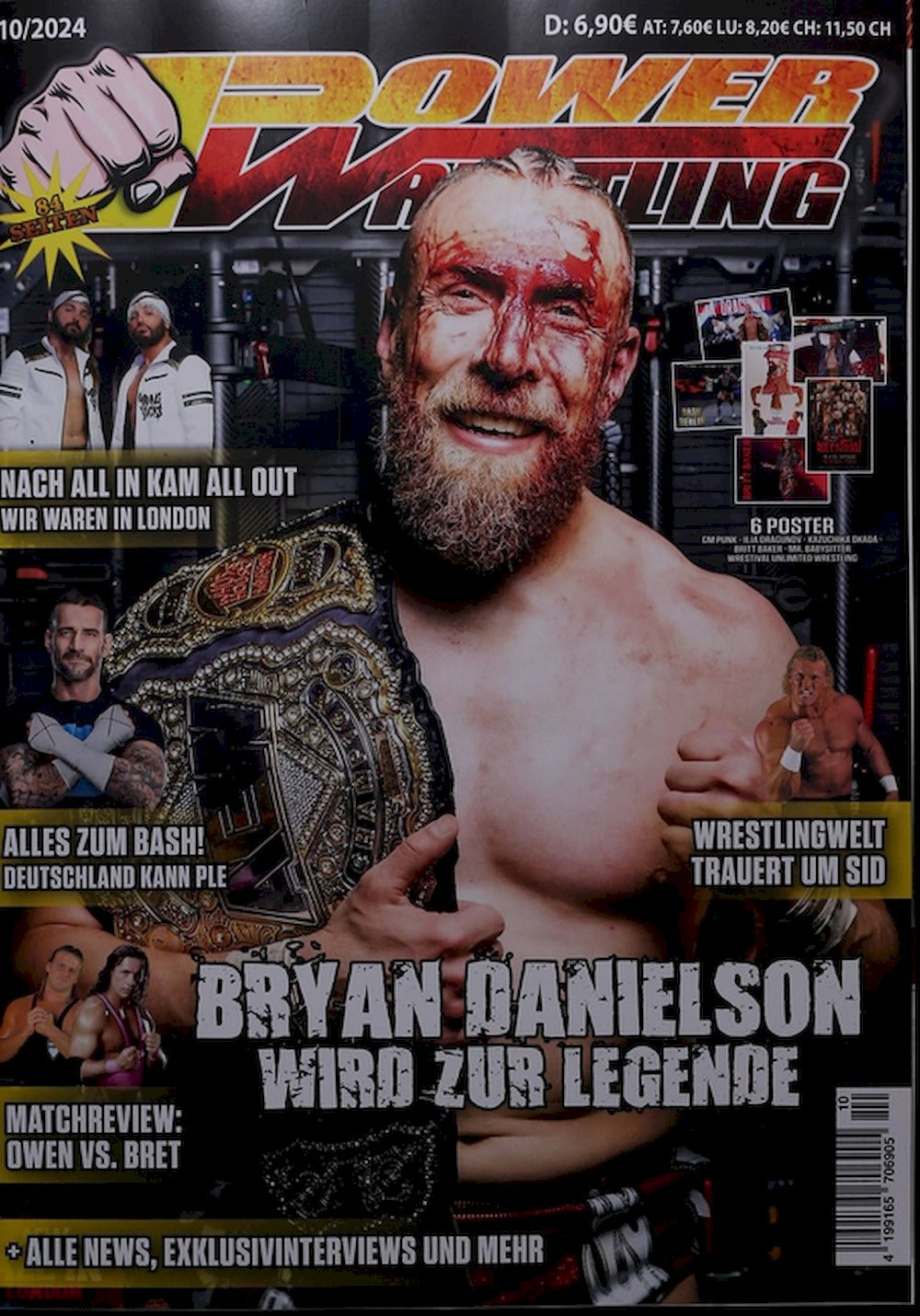 Power Wrestling Magazin Deutschland 2024-10 Bryan Danielson Owen Hart Bret Hart Sid Vicious