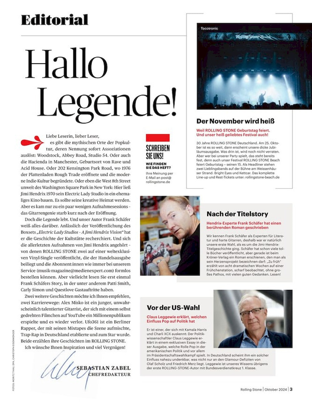 Rolling Stone Magazin Deutschland 2024-10 Jimi Hendrix + Vinyl