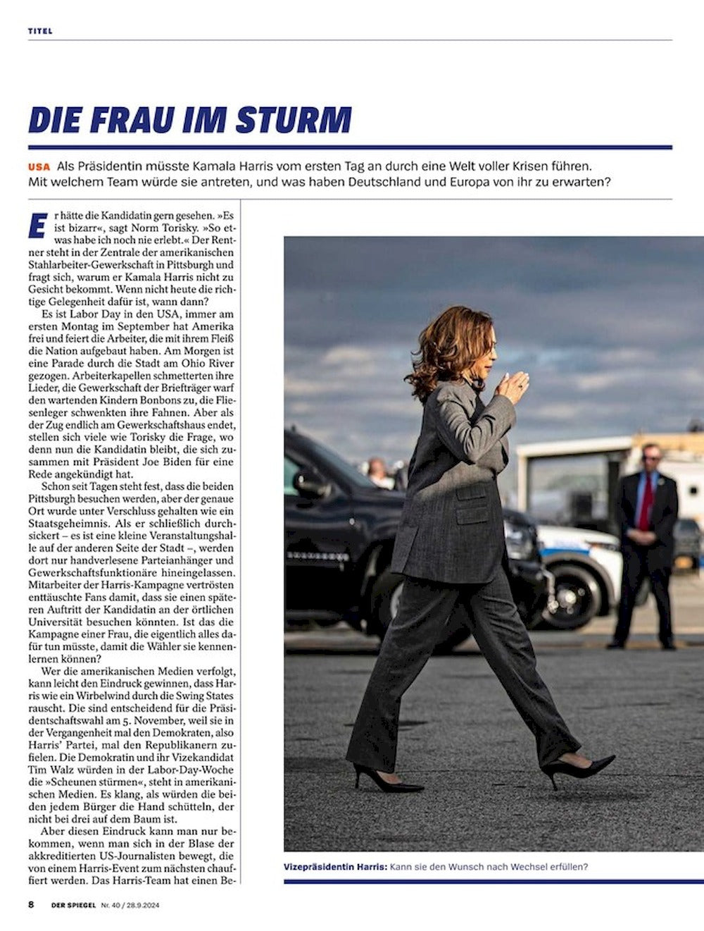 Der Spiegel Magazin Deutschland 2024-40 Kamala Harris