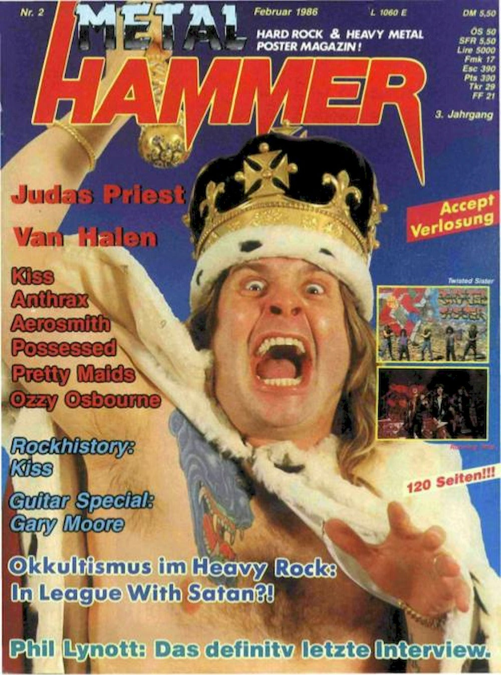 Metal Hammer Magasin Tyskland 1986-02 – Judas Priest Van Halen Kiss Anthrax Aerosmith – Originaludgave