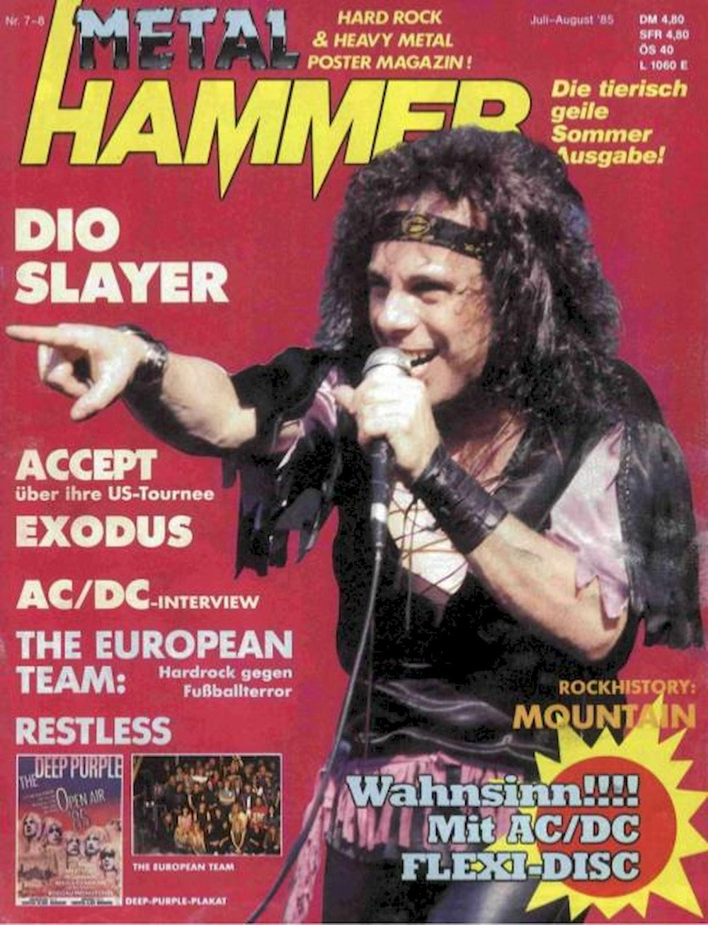 Metal Hammer Tijdschrift Duitsland 1985-07 – +08 Dio Slayer Accept Exodus ACDC – Originele uitgave