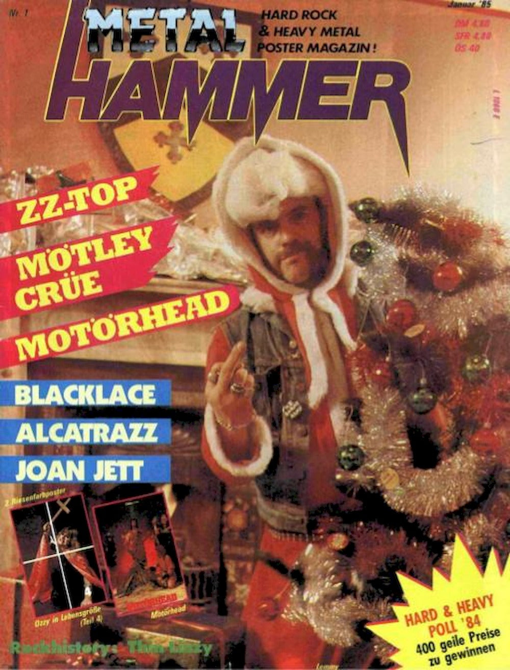 Metal Hammer Magazin Deutschland 1985-01 ZZ Top Mötley Crüe Motörhead Blacklace
